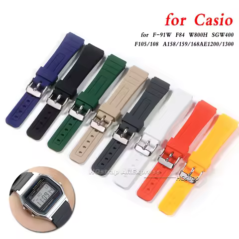 For Casio Silicone Watch Strap Universal Bracelet for Casio W800H SGW400 F91W F84 F105/108/A158/168 
