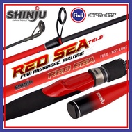 (1.8-2.10m) Shinju Red Sea Tele FUJI Top Guide Telescopic Portable Spinning Fishing Rod Saltwater