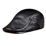 Leather Cap Middle-aged Elderly Forward Cap Beret Men Women Leather Hat Casual Cap Middle-aged Elder