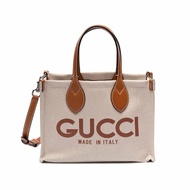 【GUCCI 古馳】Mini Tote 迷你 帆布 子母包 手提包 肩背包 托特包 米色 淺棕色 772144