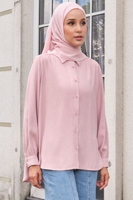 Giulianna Front Button Shirt - Pink Lotus