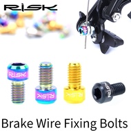 Risk 2PCS m6*10mm Road C Brake Fix Inner Line Screws TC4 Titanium Alloy MTB Wire Fixed Bolts  Inner Cable Tube Pressing Screw