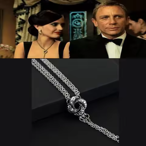 Movie 007 Algerian Loveknot Necklace Vesper Lynd Casino Royale Bond Girl Love Knot Necklace Vintage 