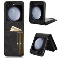 For Samsung Galaxy Z Flip 7 FE Flip 7 6 5 4 3 Case Leather Wallet Leather Flip Multi-card slot Cover