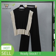 GRE Women Two-piece Suit Women Striped Top Set Stylish 2-piece Women's Top and Pants Set Sleeveless 