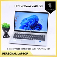 HP Probook 640 G8 Intel Core i5-1145G7 16GB RAM 512GB NVMe SSD Win 11 Pro Refurbished Laptop