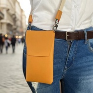 COZI-義大利植鞣革直式6.1~6.9吋手機/7.6-8.02吋摺疊手機 斜肩包