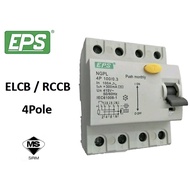 EPS 100A 4Pole 300mA / 100mA / 30mA ELCB RCCB with SIRIM Approve