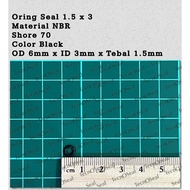 Oring seal sil Metric Size 1.5x3 NBR70 OD 6mm x ID 3mm x CS 1.5mm