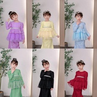 2023 Baju raya baju kurung budak perempuan baju kanak2 tutu kurung kids girls
