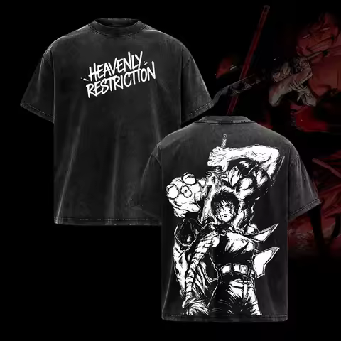Jujutsu Kaisen Fushiguro Toji Anime T-shirt Zenin Maki Washed Oversized T Shirt Men Women Clothing S