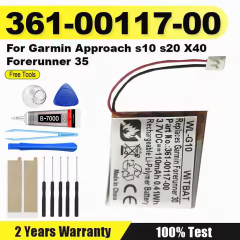 New Replacement 361-00117-00 Battery 110mAh For Garmin Approach S10 S20 X40 Sport Watch Batterie Acc