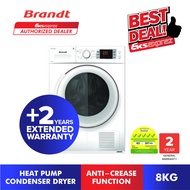 Brandt Front Load Heat Pump Condenser Dryer (8kg) BWD89H2DA