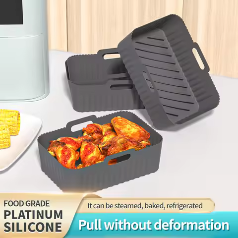 Non-stick Rectangular Air Fryer Basket Easy Clean Air Fryer Silicone Pot Air Fryer Basket Suitable f