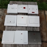 (SIRIM) 20A Double Pole 20A D/P button Aircon switch water heater switch PDL Clipsal UMS Vivace MK L