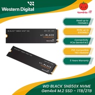 WD BLACK SN850X NO Heatsink NVME Gen4x4 SSD - 1TB/2TB