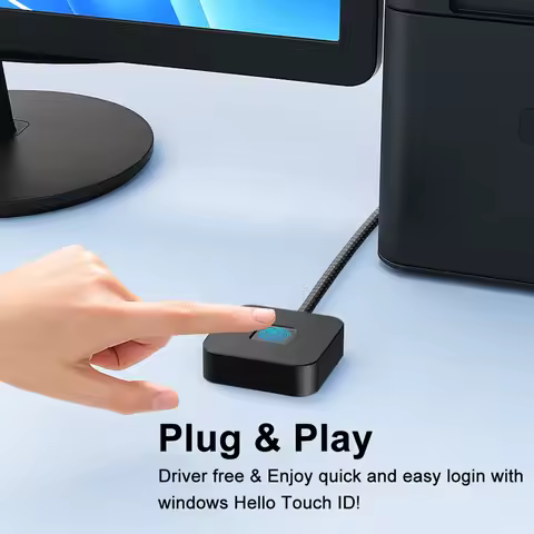 Fingerprint Scanner with 5ft Cable Portable USB Fingerprint Logger Biometric Fingerprint Login Reade