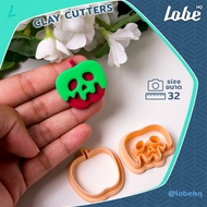 Lobehq Polymer Clay Cutter Spooky Apple 2 Pieces/ Halloween Shape