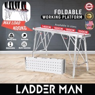 1.4M 1.6M 1.8M Foldable Working Platform Heavy Duty Scaffolding High Stool Work Bench Paint Stand Me