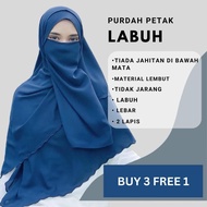 Purdah Petak Extra Labuh Extra Lebar Chiffon (BUY 3 FREE 1)