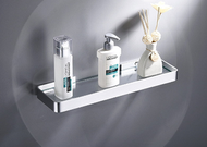 全城熱賣 - 浴室免打孔玻璃置物架（銀色40CM）