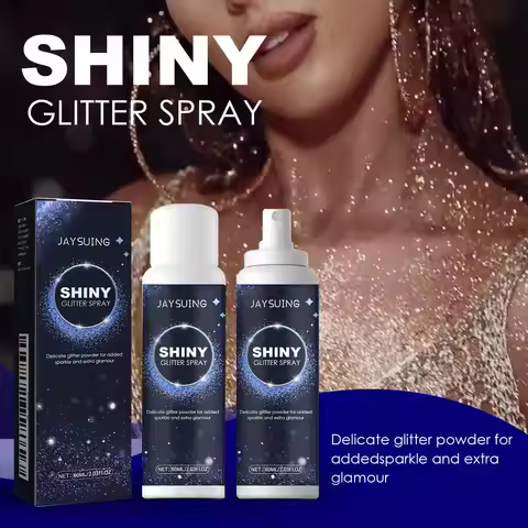 Shiny Glitter Spray Radiant Silver Glitter Spray for Hair &Body Instant Holographic Highlight Sparkl