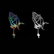 【YOSHOP】-Car stickers rosary gesture cross hand gesture decorative stickers waterproof