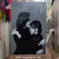 Photo frame 20x30cm mirrored mica wood with border printed on request 20x30cm