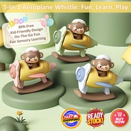 5-In-1 Baby Toys Cute Aeroplane Whistle BPA-Free Spinning Sensory Early Learning and On-the-Go Fun