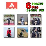 PACKAGE 6 Pcs photo frame printing size 20x20 MDF photo frame 6mm