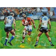 Rugby 油畫原作壁畫 American Football 油畫 油畫 油畫 小藝術