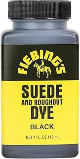 Fiebing's Black Suede Dye (4oz) - Dyes, Brightens and Restores Suede and Roughout Leather Shoes - Re