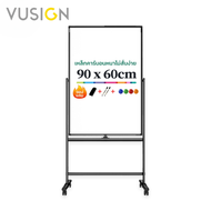 [ของขวัญฟรี] Vusign กระดานไวท์บอร์ด ไวท์บอร์ด กระดานแม่เหล็ก หมุนได้360 มีล้อ ย้ายได้ง่าย Whiteboard