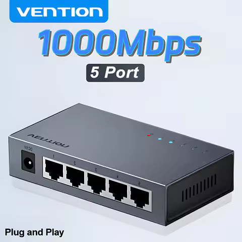 Vention 1000Mbps Gigabit Network Switch Expansion 5 Ports RJ45 Ethernet Switch Splitter Adapter for 