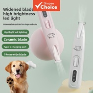 Rechargeable Pet Grooming Clipper With Led Light Widened Blade Quiet Hair Trimmer , Pet Fur Remover 