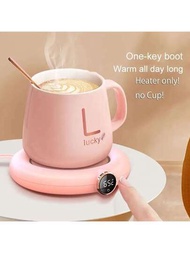 1入組迷你便攜式usb杯墊加熱器,擁有3檔咖啡馬克杯加熱器,智能恆溫熱板牛奶茶熱水加熱墊,加熱器