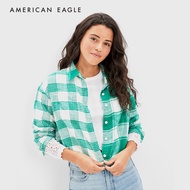 American Eagle Cropped Flannel Shirt เสื้อเชิ้ต ผู้หญิง ผ้าแฟลนเนล ครอป  (EWSB 035-4717-300)