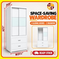 Alamari Baju 2 Sliding Door Wardrobe with 2 Drawers