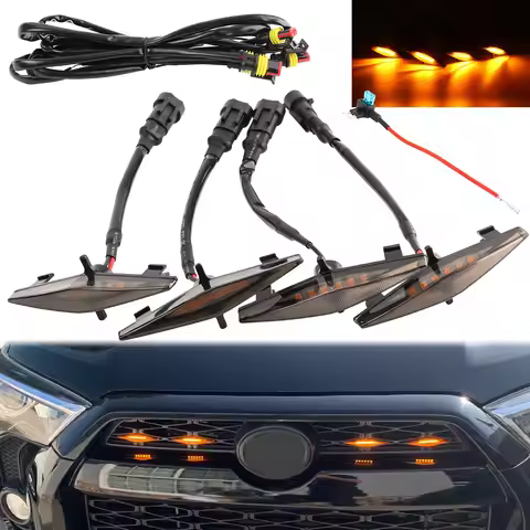 4x Front Grill Lights For 2014-2023 Toyota 4Runner TRD Pro Grille Including SR5 TRD Off-Road Limited