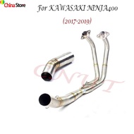 Full System Motorcycle Exhaust Middle Pipe Slip On Full System Link Pipe For KAWASAKI Ninja 400 250 300 EX400 Z400 17 20
