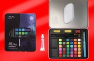 [READY STOCK] 36/48 Colours Solid Watercolour Painting Set with Rich Pigments