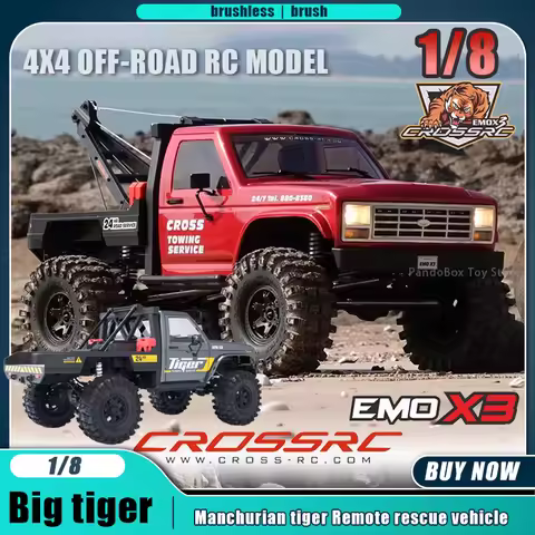CROSSRC EMO X3 Big Tiger 1:8 RC Car 4WD Trailer Remote Control Car Manchurian Tiger Rescue Climbing 