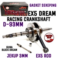 WAVE100/EX5 DREAM RACING CRANKSHAFT API JETUP 3MM/EX5 ROD（GASKET SEKEPING/ DREAM BLOCK）（SUKJES OIL P