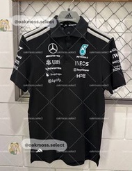 Adidas x MERCEDES-AMG PETRONAS F1 TEAM聯名款運動休閒速乾透氣賽車短袖POLO衫