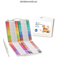 ENMY Dual Tip Acrylic Marker Pen 80/60/48/36/24/12 Colors Set Soft and Fine Brush Kids Presents