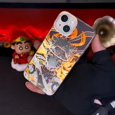 Naruto Kurama mode Phone Case for iPhone 17Pro 16 15 14 13 12 11 Pro Max air 3D Anime Uzumaki Naruto