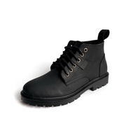 Giày nam da bò thật cổ lửng Combat boot TEFOSS HN611 cực ngầuđế khâu chắc chắn - Nâu sáp và Đen sáp