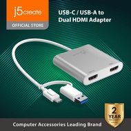 j5create JCA365 USB-A/USB-C to Dual 4K 2K HDMI Multi-Monitor Adapter, USB to Dual HDMI Adapter, USB-C /Type-A to Dual HDMI Multi-Monitor Adapter For M1 M2 Macbook, Lenovo. HUAWEI, Acer and more