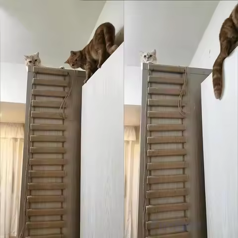 Various Sizes Of Cat Drawbridge Ladder Sisal Rope Ladder Durable Solid Wood Rope Ladder Pet Activity
