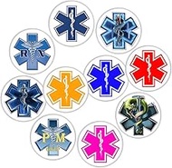 10PCS Medical Symbol Fridge Magnets, Star of Life with Rod of Asclepius, for Doctors, Nurses, EMT Pa